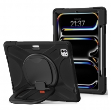 MX0471 FUNDA NEGRA ANTIGOLPES 3 EN 1 CON SOPORTE GIRATORIO 360º PARA IPAD PRO 13 2024/2025