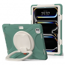 MX0471 FUNDA VERDE ANTIGOLPES 3 EN 1 CON SOPORTE GIRATORIO 360º PARA IPAD PRO 13 2024/2025