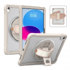 MX0472 FUNDA CAQUI 2 EN 1 CON SOPORTE GIRATORIO 360º Y BANDA DE MANO PARA IPAD 10TH 2022 10.9"/IPAD 11 2025