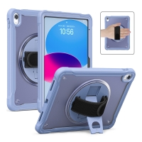 MX0472 FUNDA GRIS AZULADO 2 EN 1 CON SOPORTE GIRATORIO 360º Y BANDA DE MANO PARA IPAD 10TH 2022 10.9"/IPAD 11 2025