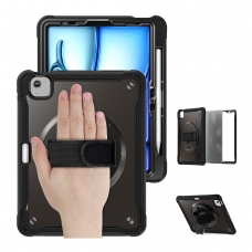 MX0473 FUNDA NEGRA 2 EN 1 CON SOPORTE GIRATORIO 360º Y BANDA DE MANO PARA IPAD AIR 11 2026/2025/2024/PRO 11 2018/2020/2021/2022/AIR 4/5 10.9
