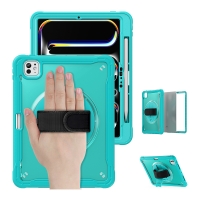 MX0474 FUNDA AZUL CLARO 2 EN 1 CON SOPORTE GIRATORIO 360º Y BANDA DE MANO PARA IPAD PRO 11 2024/2025