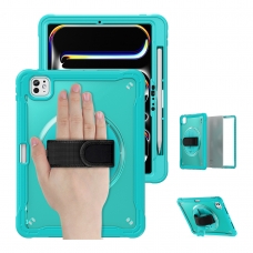 MX0474 FUNDA AZUL CLARO 2 EN 1 CON SOPORTE GIRATORIO 360º Y BANDA DE MANO PARA IPAD PRO 11 2024/2025