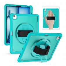 MX0475 FUNDA AZUL CLARO 2 EN 1 CON SOPORTE GIRATORIO 360º Y BANDA DE MANO PARA IPAD AIR 13 2026/2025/2024/PRO 12.9 2018/2020/2021/2022-MX0475
