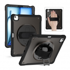 MX0475 FUNDA NEGRA 2 EN 1 CON SOPORTE GIRATORIO 360º Y BANDA DE MANO PARA IPAD AIR 13 2026/2025/2024/PRO 12.9 2018/2020/2021/2022-MX0475