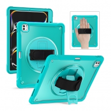 MX0476 FUNDA AZUL CLARO 2 EN 1 CON SOPORTE GIRATORIO 360º Y BANDA DE MANO PARA IPAD PRO 13 2024/2025