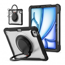 MX0478 FUNDA NEGRA TRANSPARENTE 2 EN 1 CON SOPORTE GIRATORIO 360º PARA IPAD AIR 11 2026/2025/2024/PRO 11 2018/2020/2021/2022/AIR 4/5 10.9