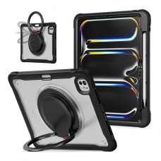 MX0479 FUNDA NEGRA TRANSPARENTE 2 EN 1 CON SOPORTE GIRATORIO 360º PARA IPAD PRO 11 2024/2025