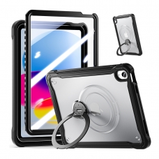 MX0482 FUNDA NEGRA TRANSPARENTE ANTIGOLPES CON SOPORTE PLEGABLE 360º Y PROTECCIÓN COMPLETA PARA IPAD 10TH 2022 10.9"/IPAD 11 2025