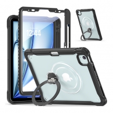 MX0483 FUNDA NEGRA TRANSPARENTE ANTIGOLPES CON SOPORTE PLEGABLE 360º Y PROTECCIÓN COMPLETA PARA IPAD AIR 11 2026/2025/2024/PRO 11 2018/2020/2021/2022/AIR 4/5 10.9