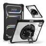 MX0486 FUNDA NEGRA TRANSPARENTE ULTRALIGERA CON SOPORTE 360°Y BANDA DE MANO PROTECCIÓN COMPLETA PARA IPAD PRO 11 2024/2025