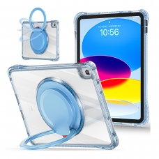 MX0487 FUNDA AZUL CLARO TRANSPARENTE ULTRALIGERA CON SOPORTE 360°PROTECCIÓN COMPLETA PARA IPAD 10TH 2022 10.9"/IPAD 11 2025