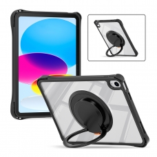 MX0487 FUNDA NEGRA TRANSPARENTE ULTRALIGERA CON SOPORTE 360°PROTECCIÓN COMPLETA PARA IPAD 10TH 2022 10.9"/IPAD 11 2025