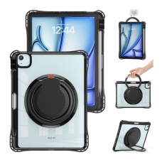 MX0488 FUNDA NEGRA TRANSPARENTE ULTRALIGERA CON SOPORTE 360°PROTECCIÓN COMPLETA PARA IPAD AIR 11 2026/2025/2024/PRO 11 2018/2020/2021/2022/AIR 4/5 10.9