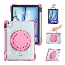 MX0488 FUNDA ROSA TRANSPARENTE ULTRALIGERA CON SOPORTE 360°PROTECCIÓN COMPLETA PARA IPAD AIR 11 2026/2025/2024/PRO 11 2018/2020/2021/2022/AIR 4/5 10.9