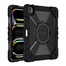 MX0579 FUNDA NEGRA ANTIGOLPE CON SOPORTE GIRATORIO 360°PARA IPAD PRO 13 2024/2025