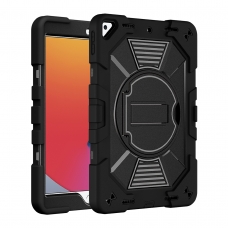 MX0580 FUNDA NEGRA ANTIGOLPE CON SOPORTE GIRATORIO 360°PARA IPAD 10.2(7TH 2019/8TH 2020/9TH 2021)/IPAD PRO 10.5 (2017)
