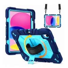 MX0581 FUNDA AZUL ANTIGOLPE 360°CON CORREA Y BANDOLERA PARA IPAD 10TH 2022 10.9"/IPAD 11 2025
