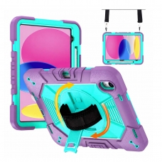 MX0581 FUNDA LILA ANTIGOLPE 360°CON CORREA Y BANDOLERA PARA IPAD 10TH 2022 10.9"/IPAD 11 2025