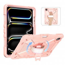 MX0583 FUNDA ORO ROSA ANTIGOLPE 360°CON CORREA Y BANDOLERA PARA IPAD AIR 13 2026/2025/2024