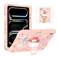 MX0584 FUNDA ORO ROSA ANTIGOLPE 360°CON CORREA Y BANDOLERA PARA IPAD PRO 11 2024/2025