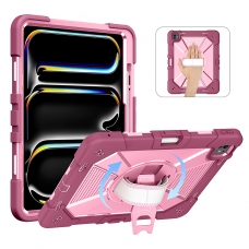 MX0585 FUNDA FUCSIA ANTIGOLPE 360°CON CORREA Y BANDOLERA PARA IPAD PRO 13 2024/2025
