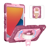 MX0586 FUNDA FUCSIA ANTIGOLPE 360°CON CORREA Y BANDOLERA PARA IPAD 10.2(7TH 2019/8TH 2020/9TH 2021)/IPAD PRO 10.5 (2017)
