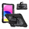 MX0587 FUNDA NEGRA ANTIGOLPE CON ASA DE MANO 360°Y BANDOLERA PARA IPAD 10TH 2022 10.9"/IPAD 11 2025