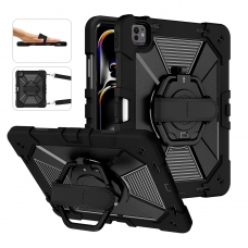 MX0589 FUNDA NEGRA ANTIGOLPE CON ASA DE MANO 360°Y BANDOLERA PARA IPAD AIR 13 2026/2025/2024
