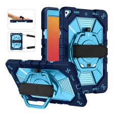 MX0592 FUNDA AZUL ANTIGOLPE CON ASA DE MANO 360°Y BANDOLERA PARA IPAD 10.2(7TH 2019/8TH 2020/9TH 2021)/IPAD PRO 10.5 (2017)