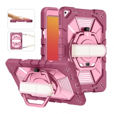 MX0592 FUNDA FUCSIA ANTIGOLPE CON ASA DE MANO 360°Y BANDOLERA PARA IPAD 10.2(7TH 2019/8TH 2020/9TH 2021)/IPAD PRO 10.5 (2017)