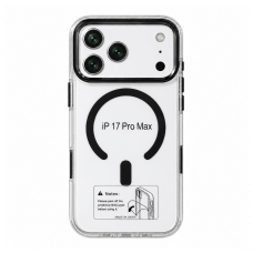 MX0546 FUNDA NEGRA+TRANSPARENTE MAGNÉTICA ANTIGOLPE PARA IPHONE 18 PRO
