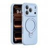 WOOX MX0329 FUNDA PREMIUM DE SILICONA LÍQUIDA CON SOPORTE ANILLO 360º PARA IPHONE 17 PRO MAX AZUL CIELO