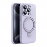 WOOX MX0352 FUNDA DE SILICONA CON SOPORTE ANILLO PARA IPHONE 15 PRO MAX MORADA