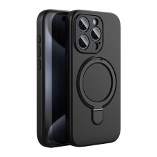 WOOX MX0345 FUNDA DE SILICONA CON SOPORTE ANILLO PARA IPHONE 14 NEGRA