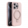 WOOX MX0352 FUNDA DE SILICONA CON SOPORTE ANILLO PARA IPHONE 15 PRO MAX ROSA