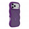 WOOX MX0410 FUNDA ONDULADA CON SOPORTE ANILLO PARA IPHONE 17 MORADA