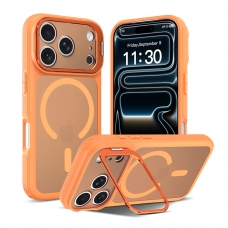 MX0533 FUNDA NARANJA MAGNÉTICA CON MARCO DE CÁMARA SOPORTE 2 EN 1 ANTIGOLPE TPU+PC PARA IPHONE 18 PRO