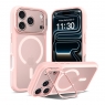 MX0534 FUNDA ROSA MAGNÉTICA CON MARCO DE CÁMARA SOPORTE 2 EN 1 ANTIGOLPE TPU+PC PARA IPHONE 18 PRO MAX