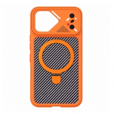 MX0548 FUNDA NARANJA MAGNÉTICA CON SOPORTE 360º PROTECCIÓN TOTAL PARA IPHONE 18 PRO