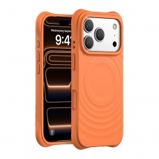WOOX MX0322 FUNDA PREMIUM MAGNÉTICA DE SILICONA LÍQUIDA PARA IPHONE 17 NARANJA
