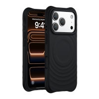 WOOX MX0323 FUNDA PREMIUM MAGNÉTICA DE SILICONA LÍQUIDA PARA IPHONE 17 PRO NEGRA