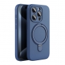 MX0540 FUNDA AZUL OSCURO DE SILICONA CON SOPORTE ANILLO PARA IPHONE 18 PRO