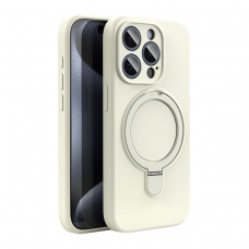 MX0540 FUNDA BLANCA DE SILICONA CON SOPORTE ANILLO PARA IPHONE 18 PRO