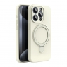 MX0540 FUNDA BLANCA DE SILICONA CON SOPORTE ANILLO PARA IPHONE 18 PRO
