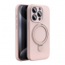 MX0541 FUNDA ROSA DE SILICONA CON SOPORTE ANILLO PARA IPHONE 18 PRO MAX