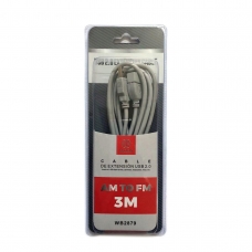 WOOX WB2879 CABLE DE EXTENSIÓN USB 2.0 AM TO FM 3M