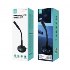 IKREA WG7098 MICRÓFONO AJUSTABLE DE MESA PLUG 3.5MM CON CABLE 1.8M PARA PC NEGRO