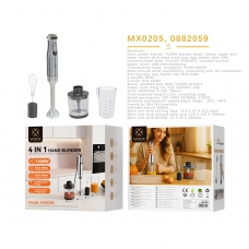 MX0205 BATIDORA DE MANO 4 EN 1 1000W LA UNIDAD + BATIDOR + PICADORA DE 500ML + VASO DE 600ML