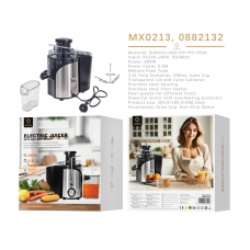 MX0213 EXPRIMIDOR ELÉCTRICO 600W CONTENEDOR DE PULPA DE 1.5L Y VASO DE JUGO DE 500ML - NEGRO